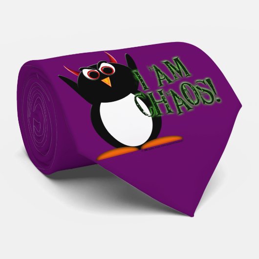 Evil Penguin™ Chaos Paars Stropdas (Opgerold)