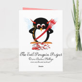 Evil Penguin Cupid Valentijn Kaart (Achterkant)