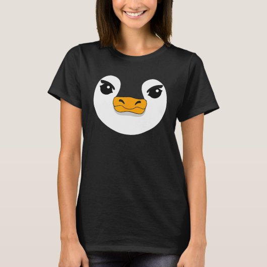 Evil Penguin Face Halloween Costume  Penguin T-shirt (Voorkant)