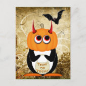 Evil Penguin Halloween Briefkaart (Voorkant)