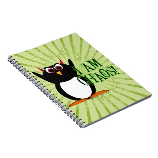 Evil Penguin™ ik ben Chaos! Funny Notebook Notitieboek (Rechterzijde)