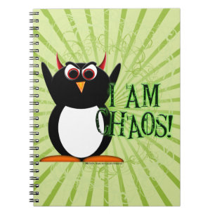 Evil Penguin™ ik ben Chaos! Funny Notebook Notitieboek