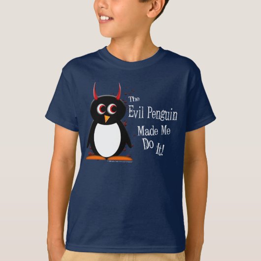 Evil Penguin maakte me KINDER T-shirt (Voorkant)