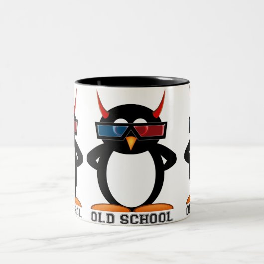 Evil Penguin™ Old School 3D Mok (Center)
