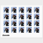 Evil Penguin Poser Vierkante Sticker (Vel)
