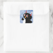 Evil Penguin Poser Vierkante Sticker (Tas)