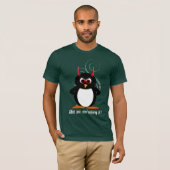 Evil Penguin Waar kijk je naar? T-shirt (Voorkant volledig)
