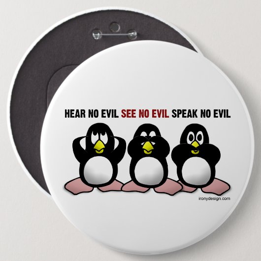 Evil Penguins Ronde Button 6,0 Cm (Voorkant /achterkant)