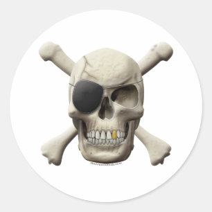 Evil Pirate Skull & Crossbones Ronde Sticker