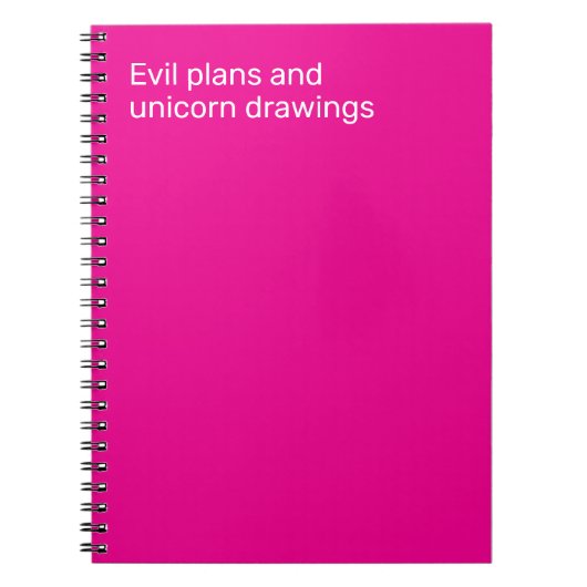 Evil plans and unicorn drawings notitieboek (Voorkant)