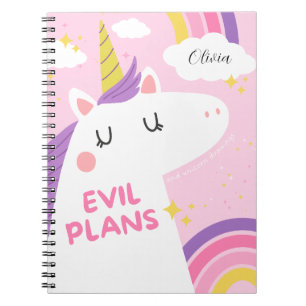 Evil Plans en Unicorn Drawings - Grappig en magisc Notitieboek