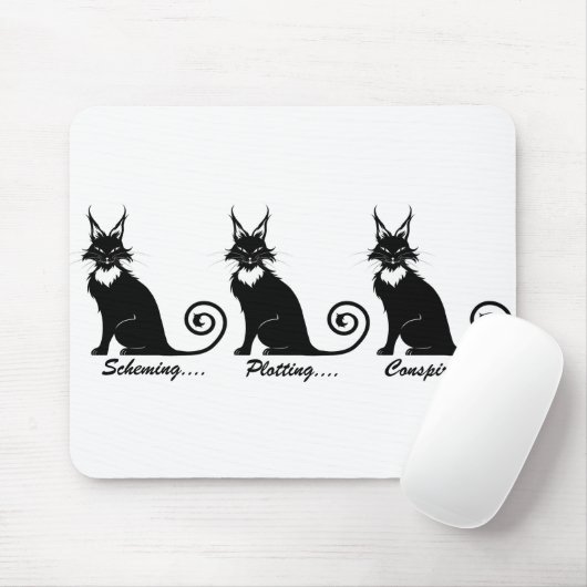 Evil Plotting Cat Trio Muismat (Met muis)