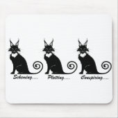 Evil Plotting Cat Trio Muismat (Voorkant)