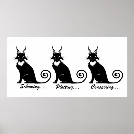 Evil Plotting Cat Trio Poster (Voorkant)