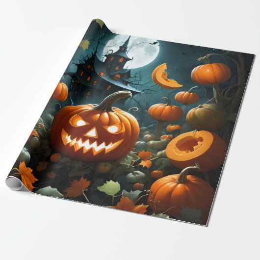 Evil pumpkin cadeaupapier (Uitgerold)