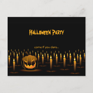 Evil Pumpkin Halloween Candles Invitation Uitnodiging Briefkaart