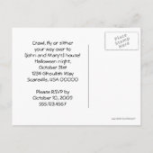 Evil Pumpkin Halloween kaarsen uitnodiging Briefkaart (Achterkant)