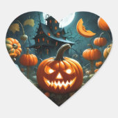 Evil pumpkin  hart sticker (Voorkant)