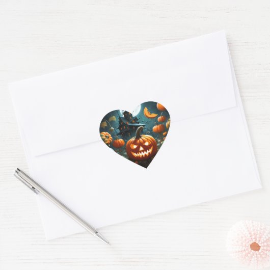 Evil pumpkin  hart sticker (Envelop)