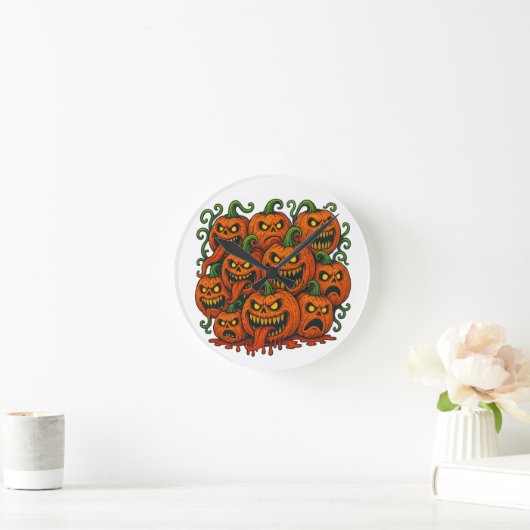 Evil Pumpkin Horde Halloween Ronde Klok (Huis)