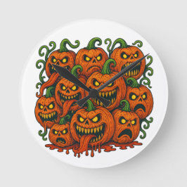 Evil Pumpkin Horde Halloween Ronde Klok