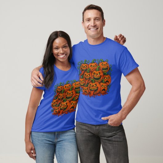 Evil Pumpkin Horde Halloween T-shirt (Unisex)
