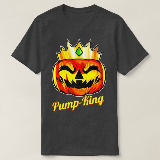 Evil Pumpkin King Pump King met Crown Halloween T-shirt (Design voorkant)