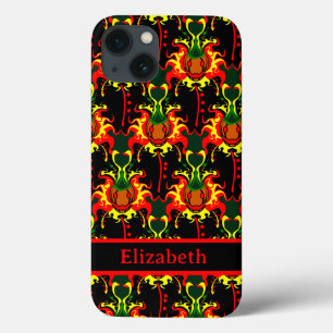 Evil Pumpkin op Fire Pattern-naam Case-Mate iPhone Case