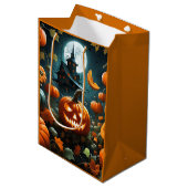 Evil pumpkin orange medium cadeauzakje (Voorkant Gekanteld)