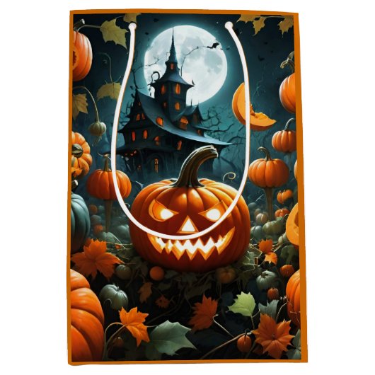 Evil pumpkin orange medium cadeauzakje (Voorkant)
