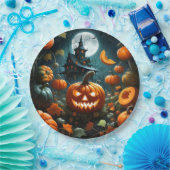 Evil pumpkin papieren bordje (Feest)