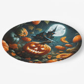 Evil pumpkin papieren bordje (Gekanteld)