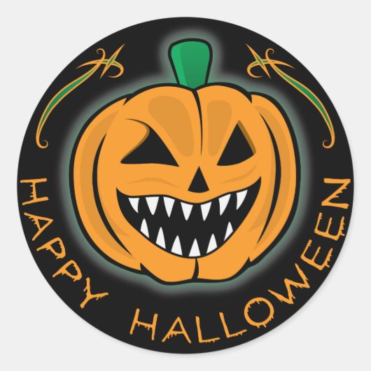 Evil Pumpkin Ronde Sticker (Voorkant)