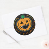 Evil Pumpkin Ronde Sticker (Envelop)