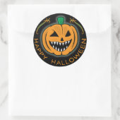 Evil Pumpkin Ronde Sticker (Tas)