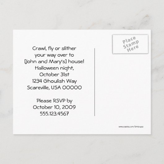 Evil Pumpkin Scary Bats Halloween Uitnodiging (Achterkant)