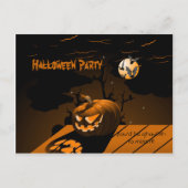 Evil Pumpkin Scary Bats Halloween Uitnodiging (Voorkant)