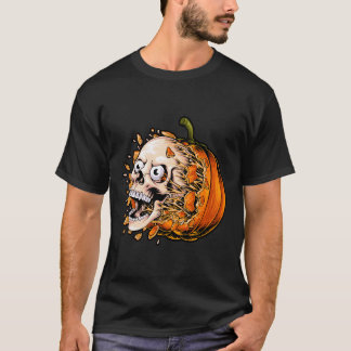 Evil Pumpkin Skull Breakout Tee T-shirt