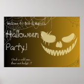 Evil Pumpkin Smile Halloween Party Poster (Voorkant)