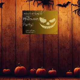 Evil Pumpkin Smile Halloween Party Poster