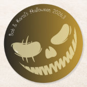 Evil Pumpkin Smile Halloween Party Ronde Kartonnen Onderzetter (Voorkant)