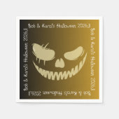 Evil Pumpkin Smile Halloween Party Servet (Voorkant)