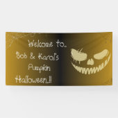 Evil Pumpkin Smile Halloween Party Spandoek (Horizontaal)