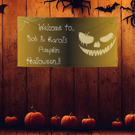 Evil Pumpkin Smile Halloween Party Spandoek