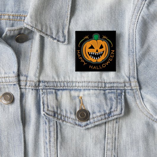Evil Pumpkin Vierkante Button 5,1 Cm (In situ)
