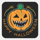 Evil Pumpkin Vierkante Sticker (Voorkant)