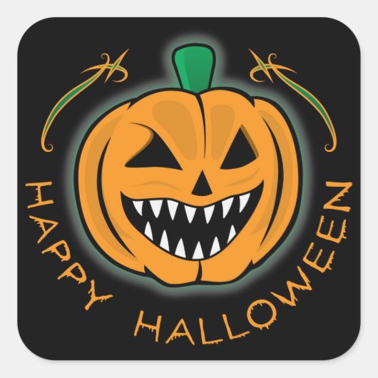 Evil Pumpkin Vierkante Sticker (Voorkant)