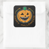 Evil Pumpkin Vierkante Sticker (Tas)