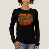 Evil Pumpkin voor Halloween Tri-Blend Shirt (Voorkant)