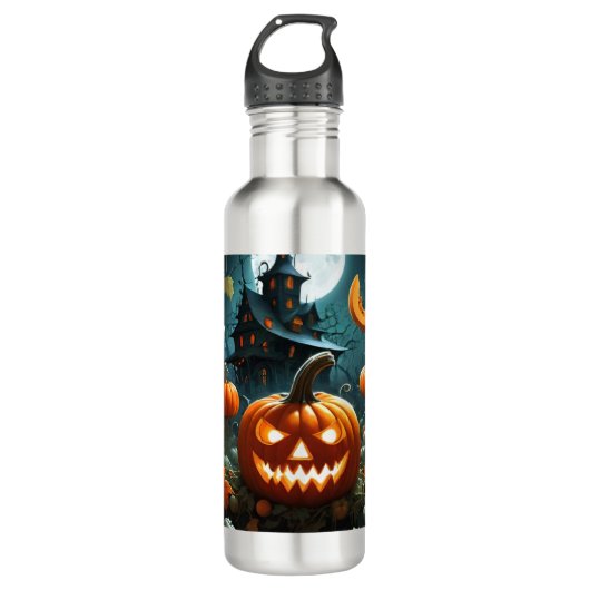 Evil pumpkin  waterfles  (Voorkant)